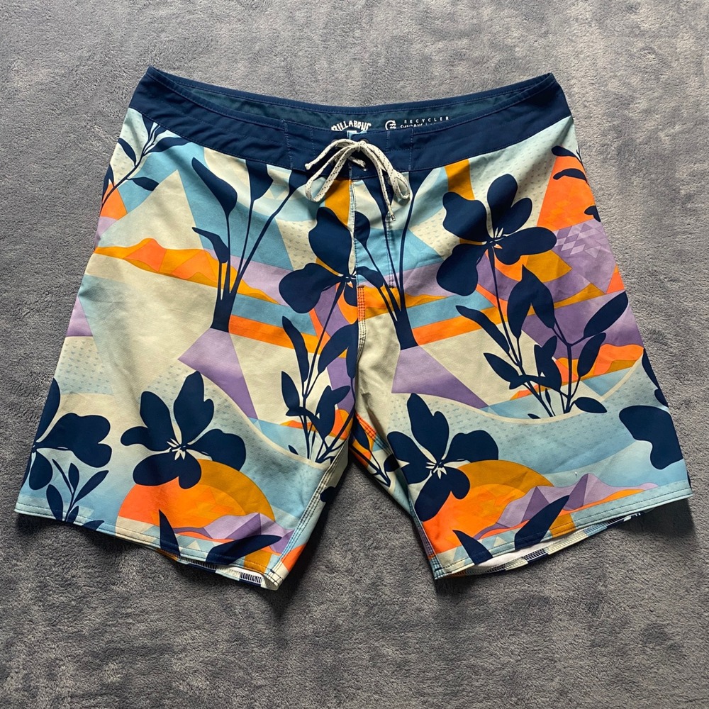 Billabong Board Shorts Mens 36 Recycler Sundays Airlite Floral Blue Swim Trunks